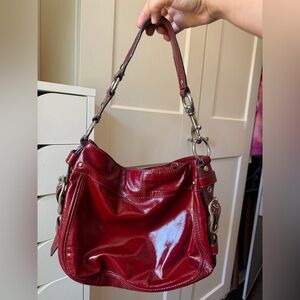 Coach Red Patent Leather Shoulder Bag